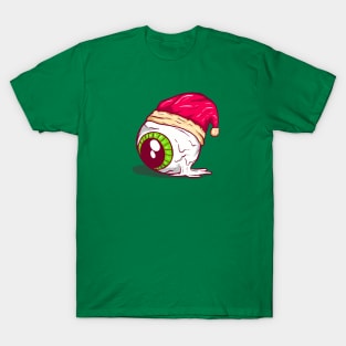 Spooky Eye Ball with santa hat T-Shirt